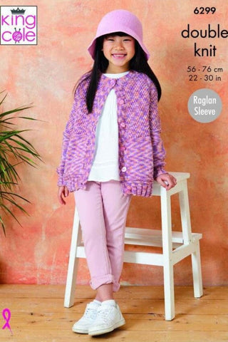 King Cole Cottonsoft Crystal DK Pattern 6299 - Cardigan & Sweater