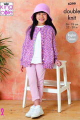 King Cole Cottonsoft Crystal DK Pattern 6299 - Cardigan & Sweater