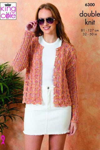 King Cole Cottonsoft Crystal DK Pattern 6300 - Cardigans