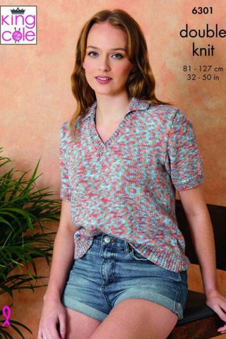 King Cole Cottonsoft Crystal DK Pattern 6301 - Tops