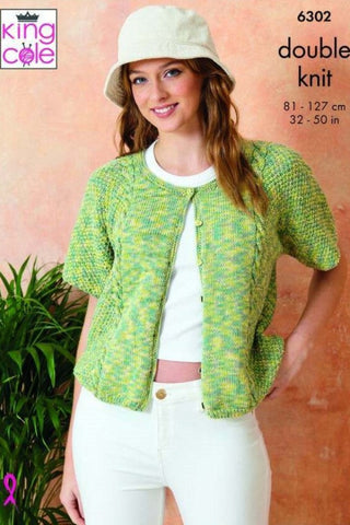 King Cole Cottonsoft Crystal DK Pattern 6302 - Cardigans