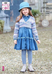 King Cole Homespun Prism Aran Pattern 6307 - Wrap Cardigans