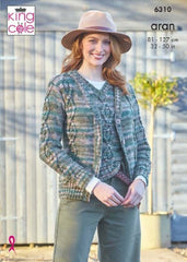 King Cole Homespun Prism Aran Pattern 6310 - Tank & Cardigan