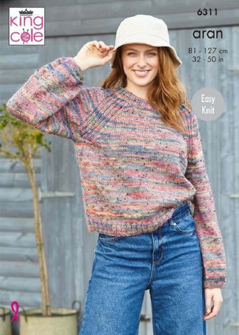 King Cole Homespun Prism Aran Pattern 6311 - Sweaters