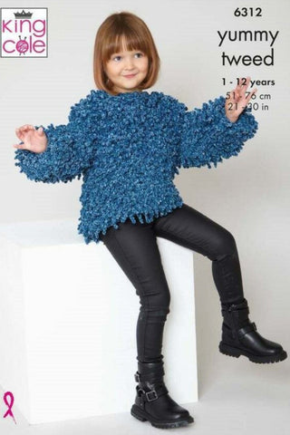 King Cole Yummy Tweed Pattern 6312 - Sweater & Gilet