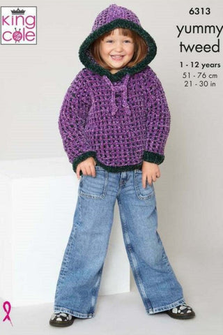 King Cole Yummy Tweed Pattern 6313 - Cardigan & Hoodie
