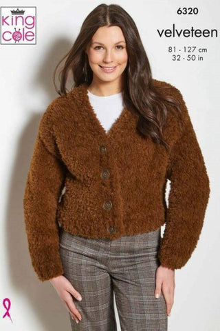 King Cole Velveteen Pattern 6320 - Cardigan & Waistcoat