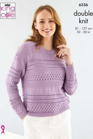 King Cole Bamboo Cotton DK Pattern 6336 - Cardigan & Sweater