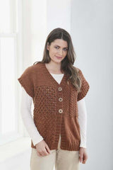King Cole Fashion Aran Pattern 6340 - Cardigan & Waistcoat