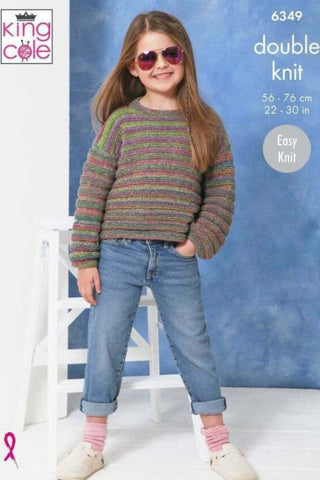 King Cole Jamboree DK Pattern 6349 - Sweater & Cardigan