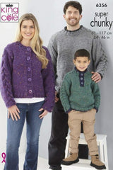 King Cole Big Value Super Chunky Tweed Pattern 6356 - Sweaters & Cardigan