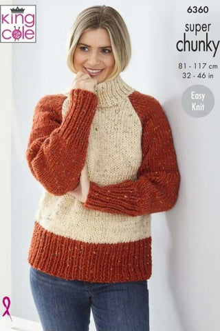King Cole Big Value Super Chunky Tweed Pattern 6360 - Sweaters