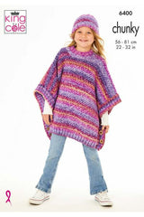 King Cole Hedgerow Chunky Pattern 6400 - Poncho, Slipover & Hats