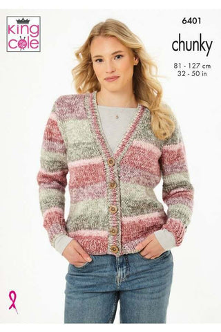 King Cole Hedgerow Chunky Pattern 6401 - Cardigan & Slipover