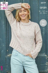 King Cole Homespun Aran Pattern 6419 - Sweaters