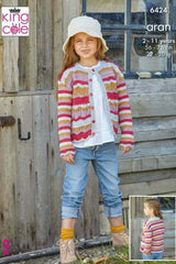 King Cole Homespun Aran Pattern 6424 - Cardigans