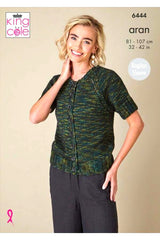 King Cole Firefly Aran Pattern 6444 - Sweater & Cardigan