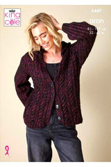 King Cole Firefly Aran Pattern 6447 - Sweater & Cardigan