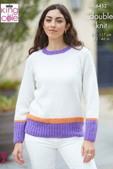 King Cole Eternity DK Pattern 6452 - Sweater & Top