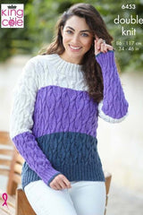 King Cole Eternity DK Pattern 6453 - Sweater & Top