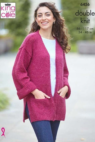 King Cole Eternity DK Pattern 6456 - Sweater & Cardigan
