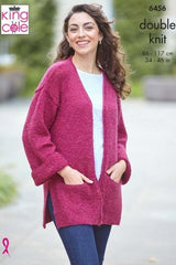 King Cole Eternity DK Pattern 6456 - Sweater & Cardigan