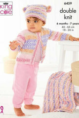 King Cole Fjord Baby DK Pattern 6459 - Jacket, Hat & Blanket