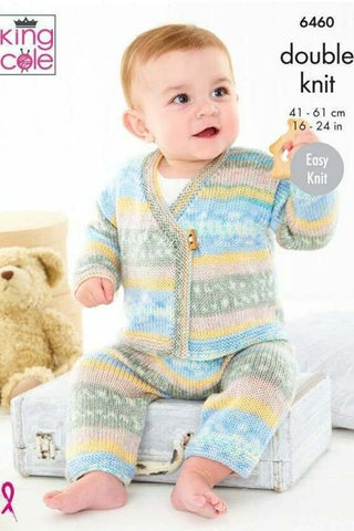 King Cole Fjord Baby DK Pattern 6460 - Cardigan & Trousers