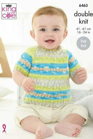 King Cole Fjord Baby DK Pattern 6465 - Cardigan & Sweater