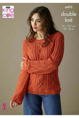 King Cole Cottonsoft DK Pattern 6470 - Sweater & Cardigan