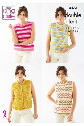 King Cole Cottonsoft DK Pattern 6472 - Tank Tops & Waistcoat