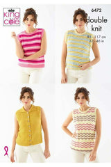 King Cole Cottonsoft DK Pattern 6472 - Tank Tops & Waistcoat