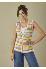 King Cole Finesse Cotton Silk DK Pattern 6474 - Tank Top & Waistcoat