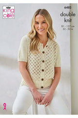 King Cole Linendale DK Pattern 6482 - Cardigan & Sweater