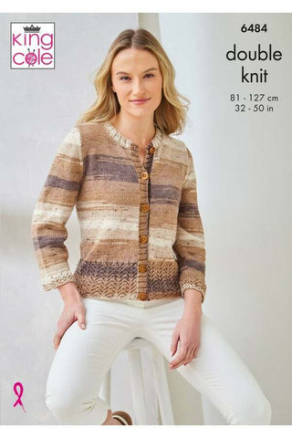 King Cole Beaches DK Pattern 6484 - Top & Cardigan