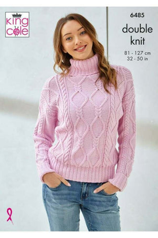 King Cole Cottonsoft DK Pattern 6485 - Sweater & Slipover