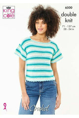 King Cole Cottonsoft DK Pattern 6500 - Crochet Tops