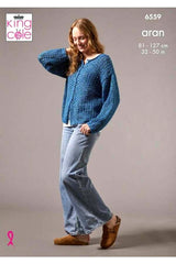 King Cole Firefly Aran Pattern 6559 - Cardigan & Sweater