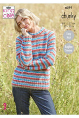 King Cole Flair Solo Chunky Pattern 6591 - Cardigan & Sweater