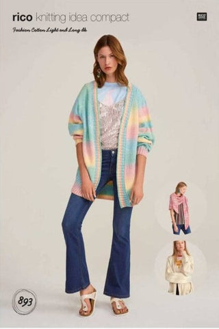 Rico Fashion Cotton Light & Long DK Pattern 893 - Cardigan & Shawl