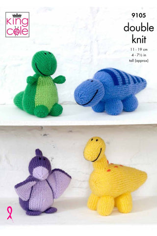 King Cole Big Value DK Pattern 9105 - Dinosaurs