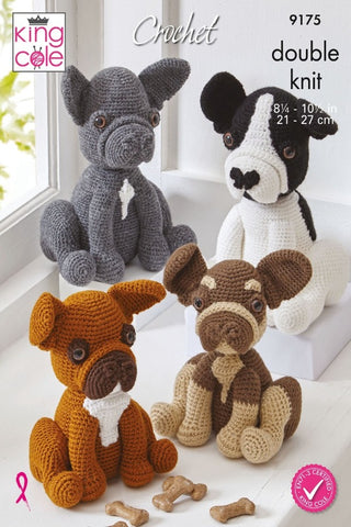 King Cole DK Pattern 9175 - Amigurumi French Bulldogs