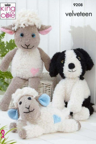 King Cole Velveteen Pattern 9208 - Sheep & Dog