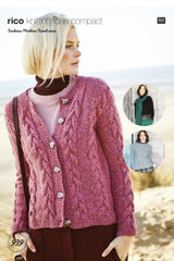 Rico Fashion Modern Tweed Aran Pattern 939 - Sweater, Cardigan & Scarf