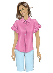 Butterick Sewing Pattern B6686 - Semi-fitted button front tops
