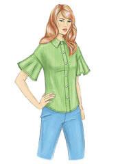 Butterick Sewing Pattern B6686 - Semi-fitted button front tops