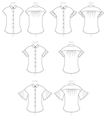 Butterick Sewing Pattern B6686 - Semi-fitted button front tops