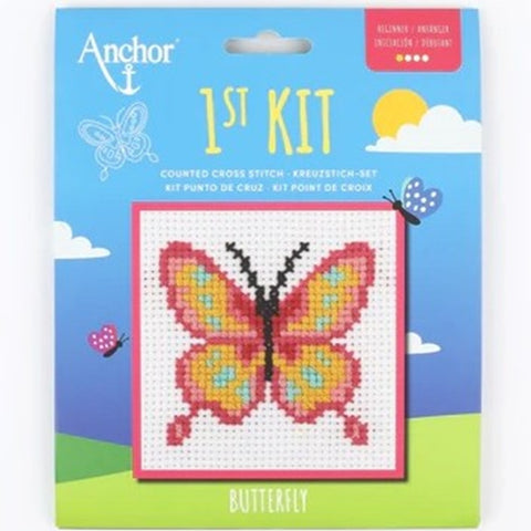 Anchor 1st Counted Cross Stitch Kit – Butterfly