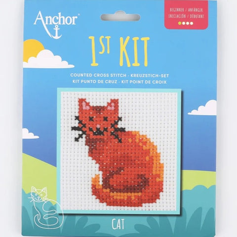 Anchor 1st Counted Cross Stitch Kit – Cat