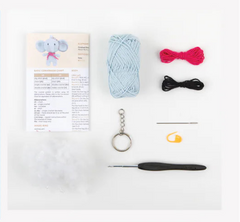 Eli the Elephant Mini Amigurumi Keyring Kit